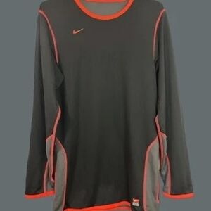 Nike Black and Red Long Sleeve Top